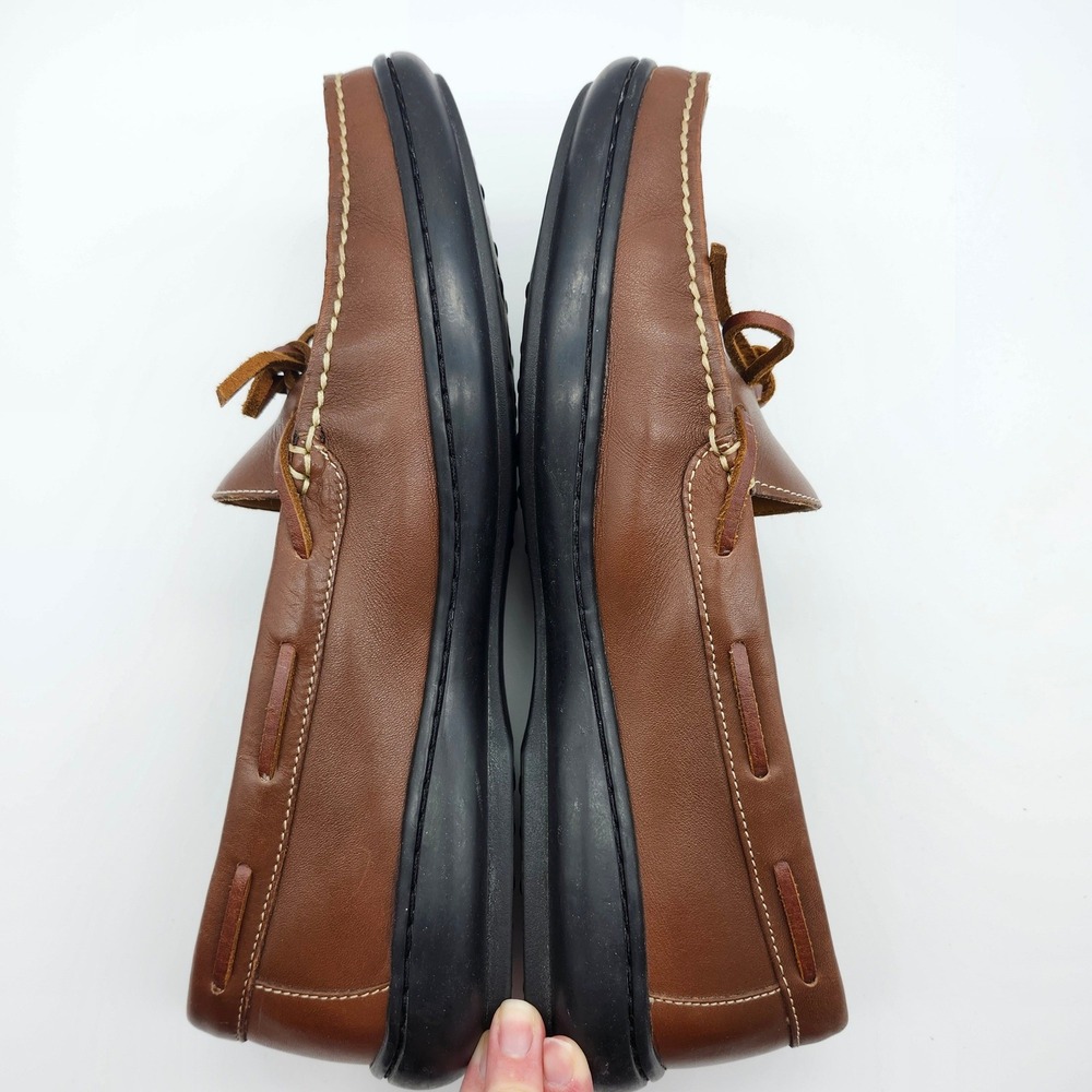 Cole Haan Mens Brown Leather Classic Moc Toe Driving Loafer Shoes slip-on tie - Picture 6 of 9